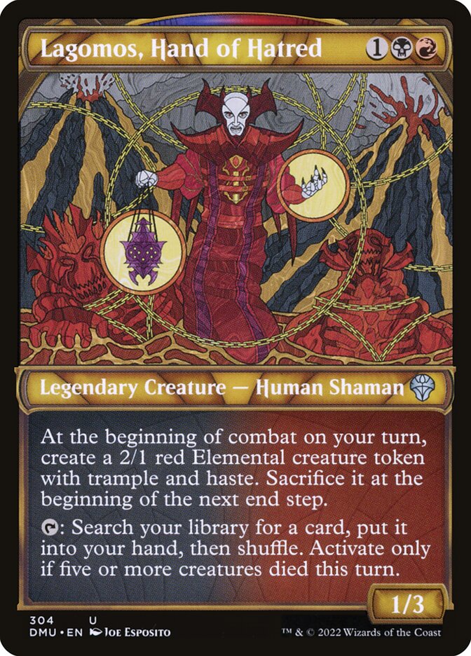 Card Scan of Lagomos, Hand of Hatred | DMU (Showcase)