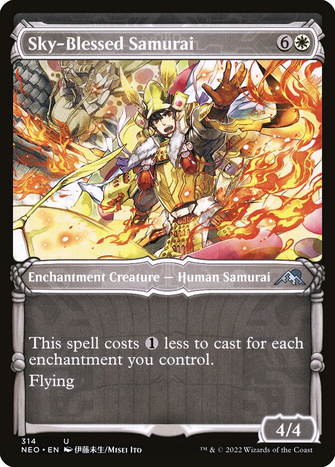 Card Scan of Sky-Blessed Samurai | NEO (Samurai Showcase)