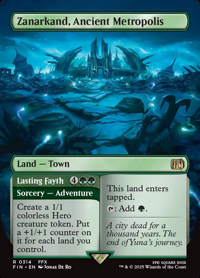 Card Scan of Zanarkand, Ancient Metropolis // Lasting Fayth | FIN (Alternate Art Town)