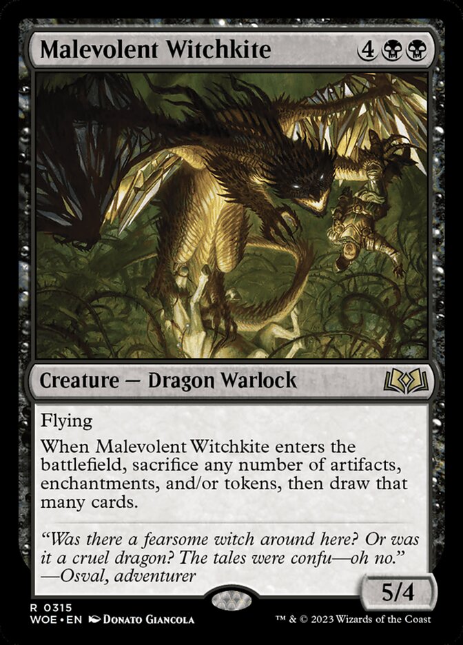 Card Scan of Malevolent Witchkite | WOE