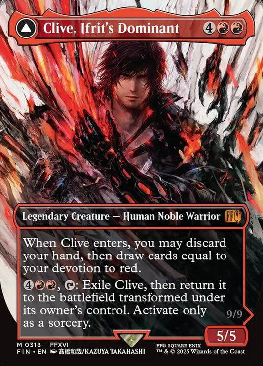 Clive, Ifrit's Dominant // Ifrit, Warden of Inferno | FIN (Borderless Alternate Art)