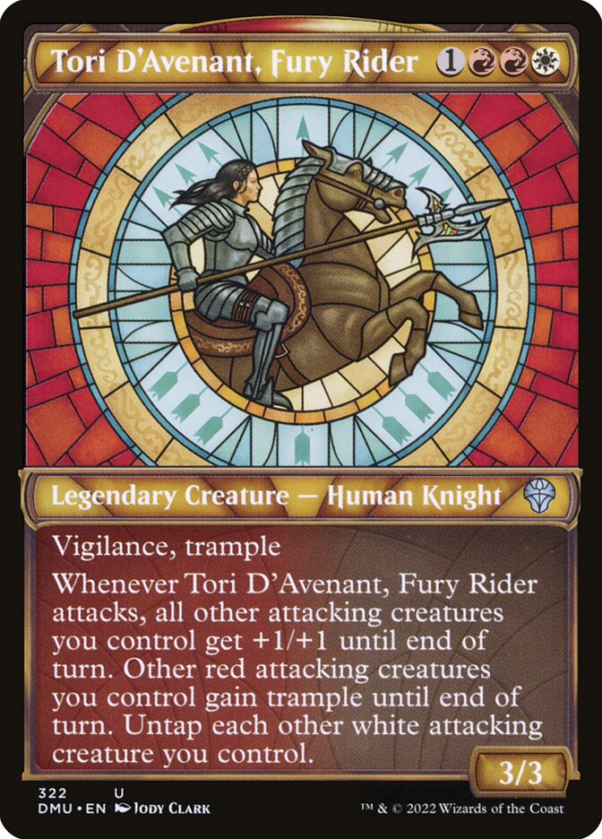 Card Scan of Tori D'Avenant, Fury Rider | DMU (Showcase)