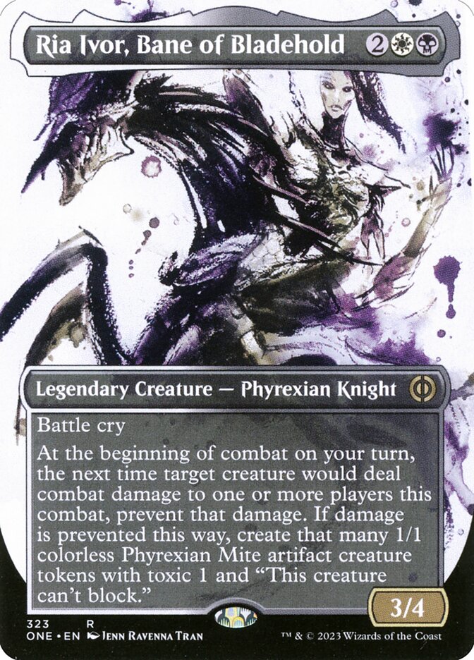 Card Scan of Ria Ivor, Bane of Bladehold | ONE (Ichor Showcase)