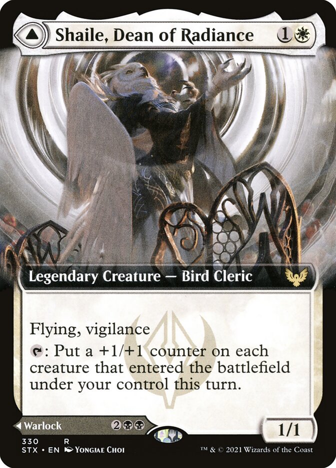Card Scan of Shaile, Dean of Radiance // Embrose, Dean of Shadow | STX (Extended Art)