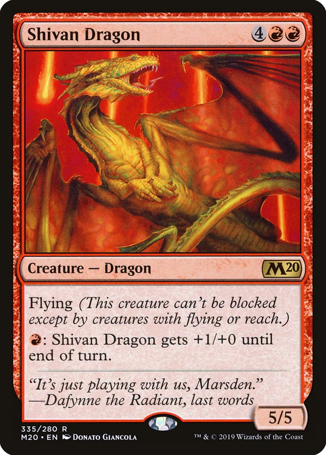 Card Scan of Shivan Dragon | M20