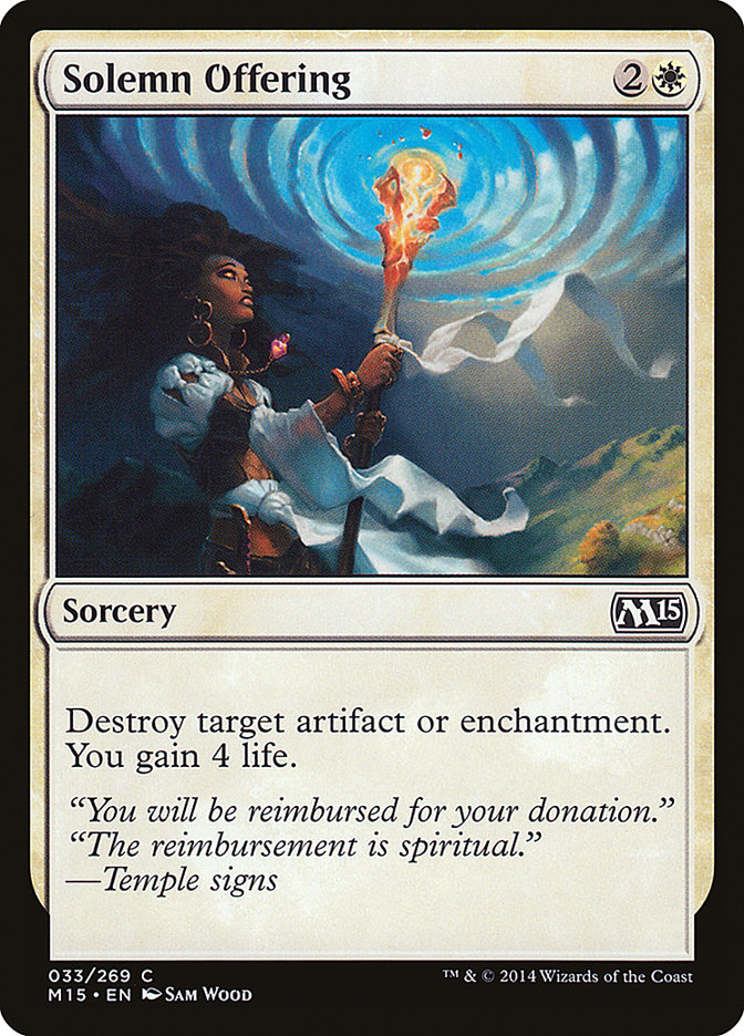 Card Scan of Solemn Offering | M15