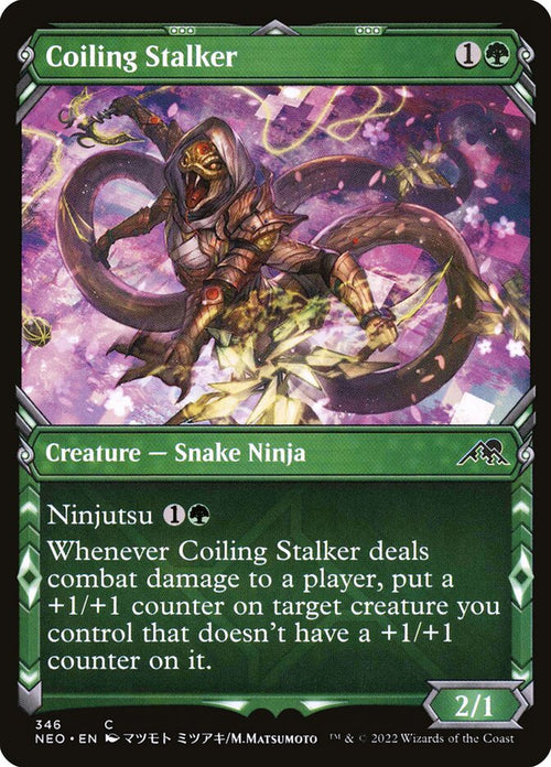 Card Scan of Coiling Stalker | NEO (Ninja Showcase)