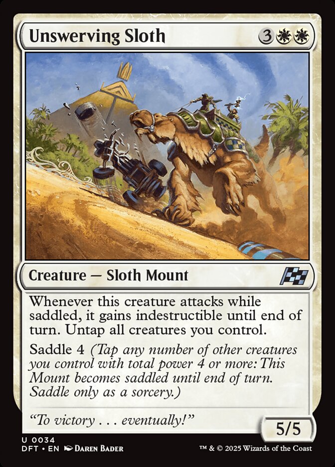 Card Scan of Unswerving Sloth | DFT