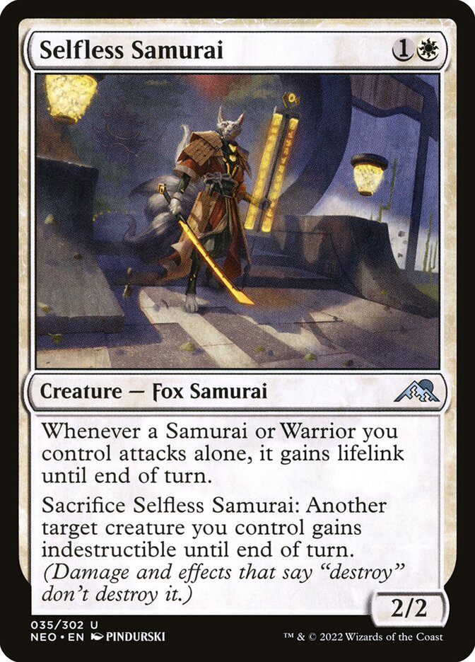 Card Scan of Selfless Samurai | NEO
