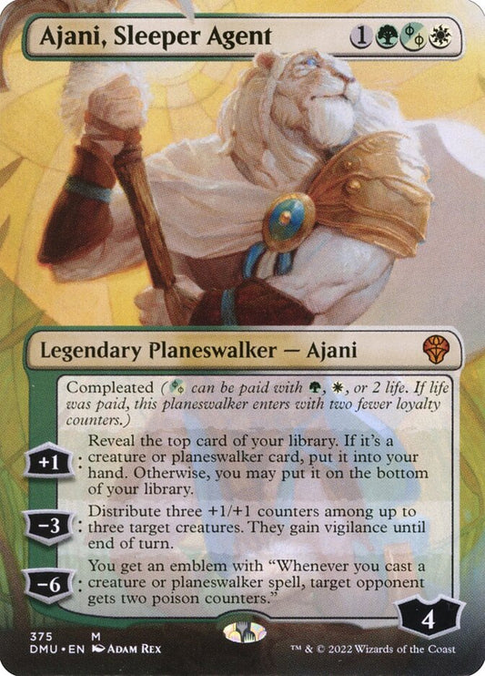 Ajani, Sleeper Agent | DMU (Borderless Planeswalker 375)