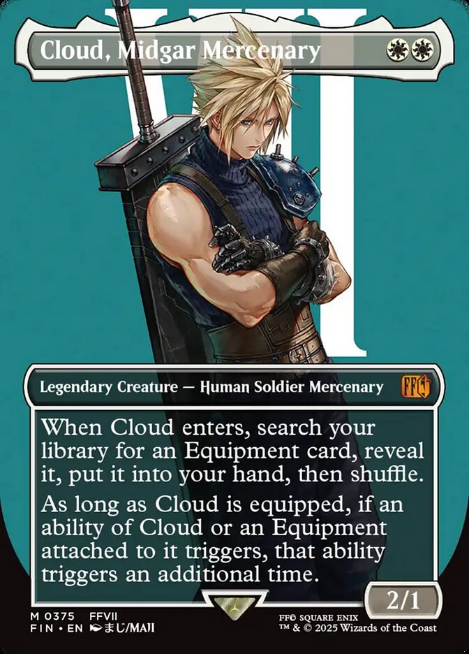 Card Scan of Cloud, Midgar Mercenary | FIN (Borderless Alternate Art)