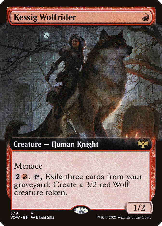 Card Scan of Kessig Wolfrider | VOW (Showcase)