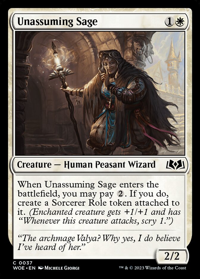 Card Scan of Unassuming Sage | WOE