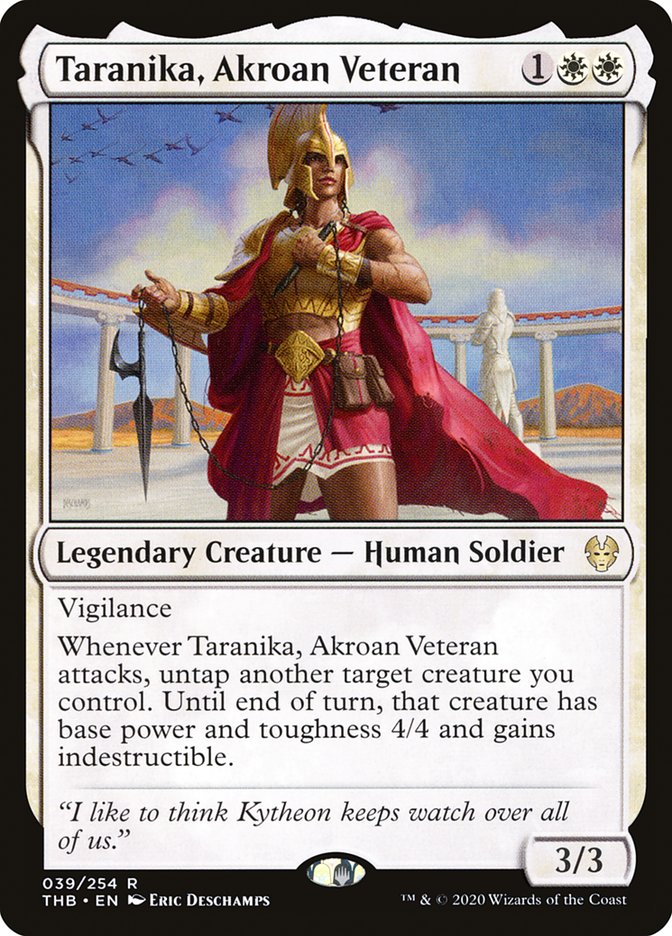 Card Scan of Taranika, Akroan Veteran | THB