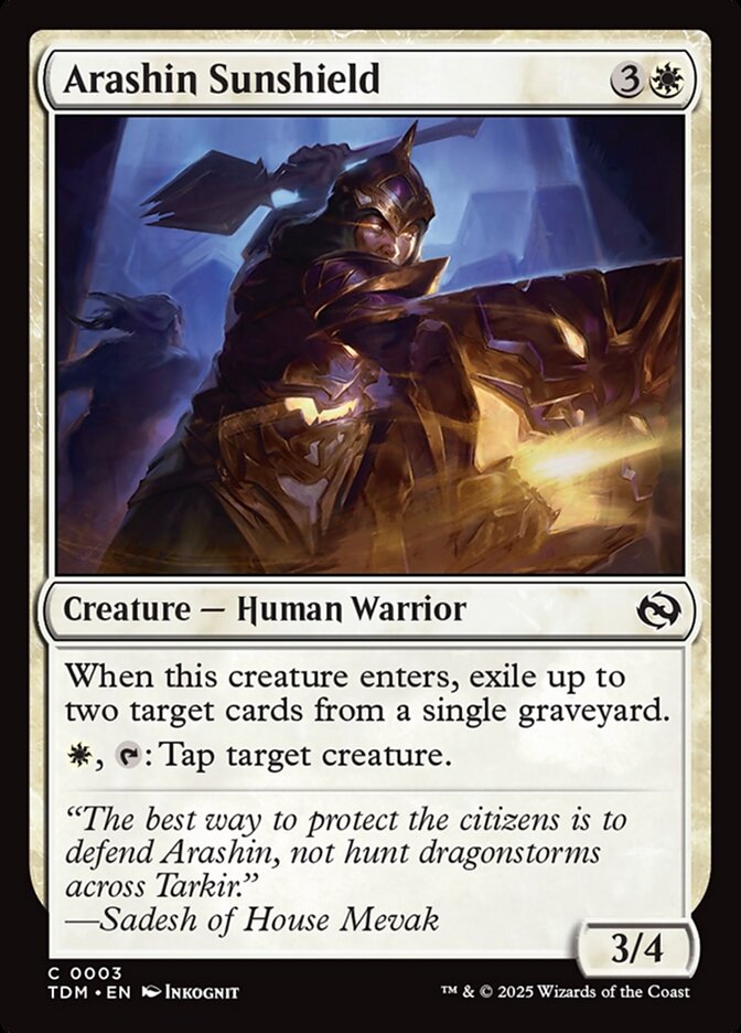 Card Scan of Arashin Sunshield | TDM