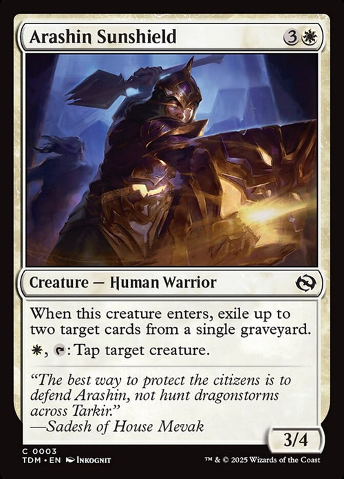 Card Scan of Arashin Sunshield | TDM