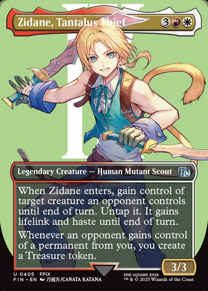 Card Scan of Zidane, Tantalus Thief | FIN (Borderless Alternate Art)