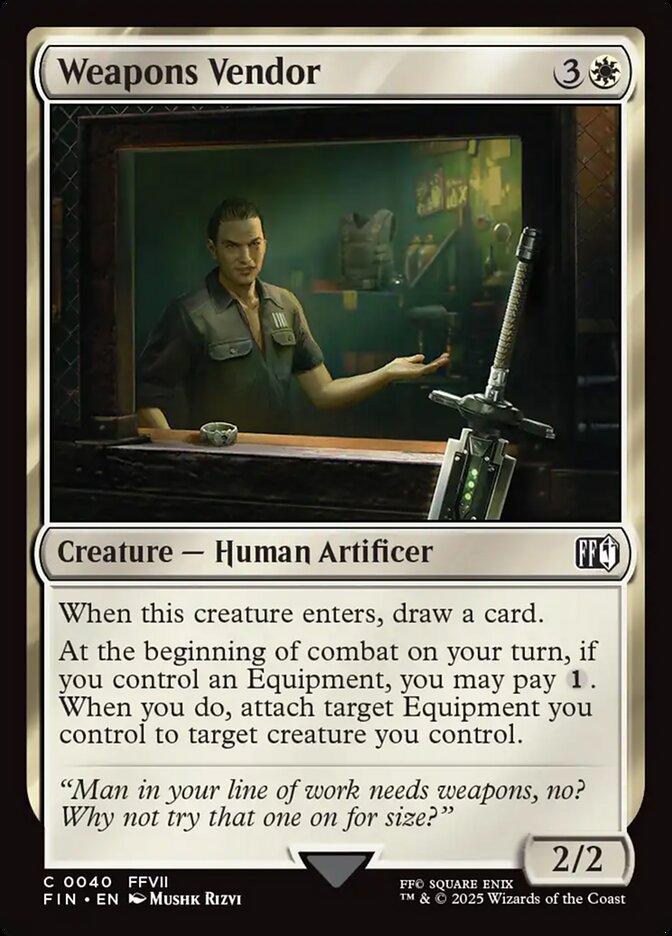 Card Scan of Weapons Vendor | FIN