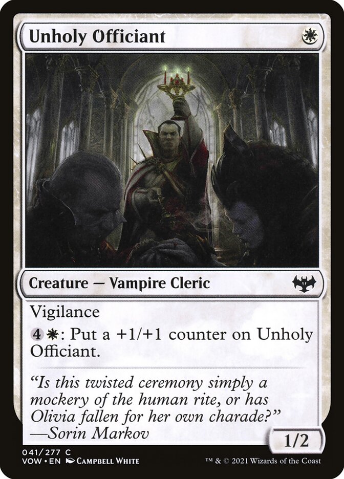 Card Scan of Unholy Officiant | VOW