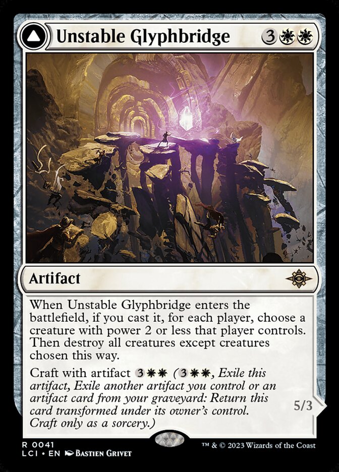 Card Scan of Unstable Glyphbridge // Sandswirl Wanderglyph | LCI