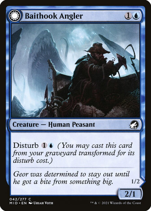 Card Scan of Baithook Angler // Hook-Haunt Drifter | MID