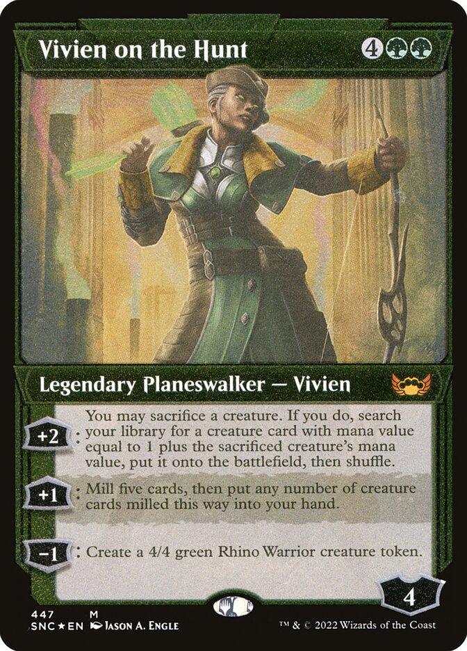 Vivien on the Hunt | Showcase | Foil Etched | SNC (Foil) - Card Scan