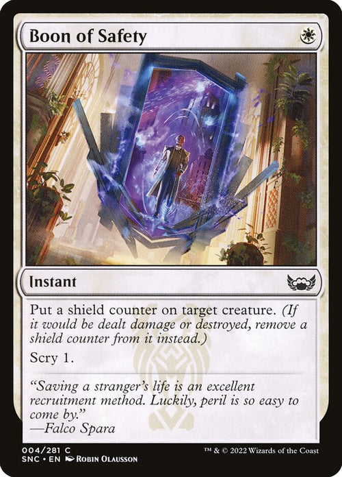 Card Scan of Boon of Safety | SNC
