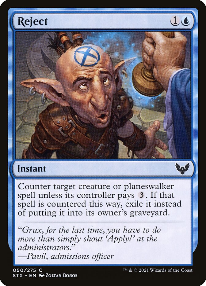 Card Scan of Reject | STX