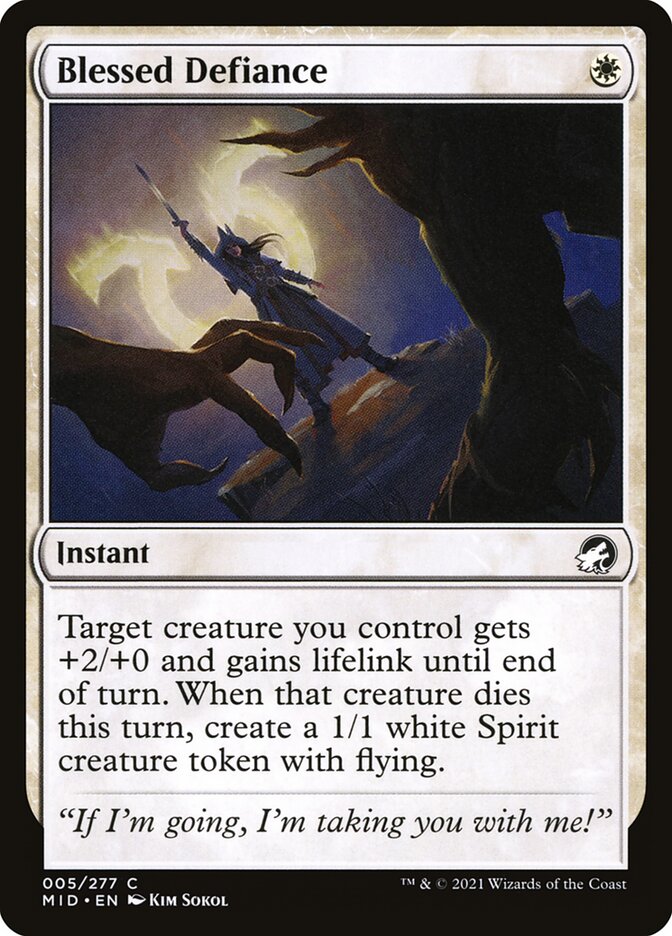 Card Scan of Blessed Defiance | MID