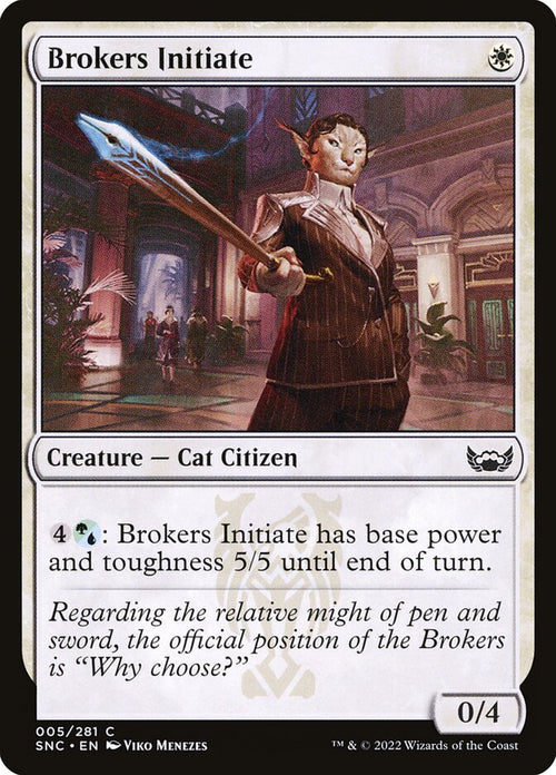 Card Scan of Brokers Initiate | SNC