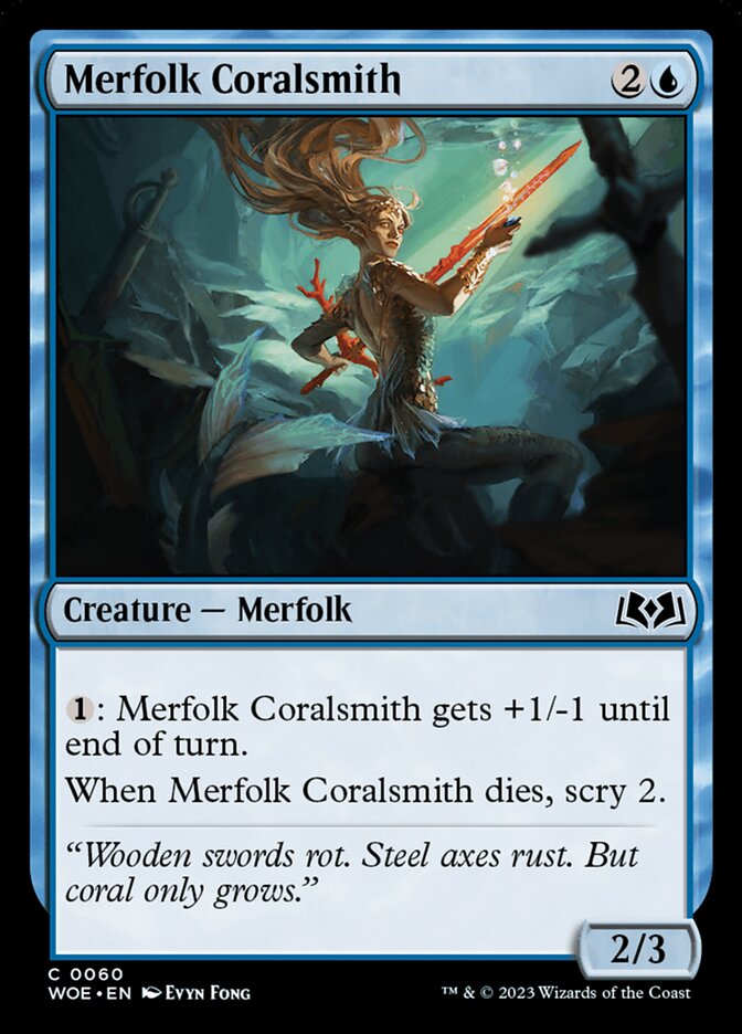 Card Scan of Merfolk Coralsmith | WOE