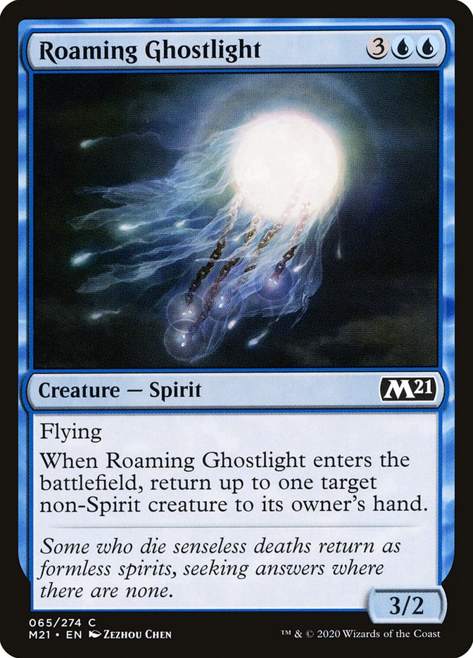 Card Scan of Roaming Ghostlight | M21