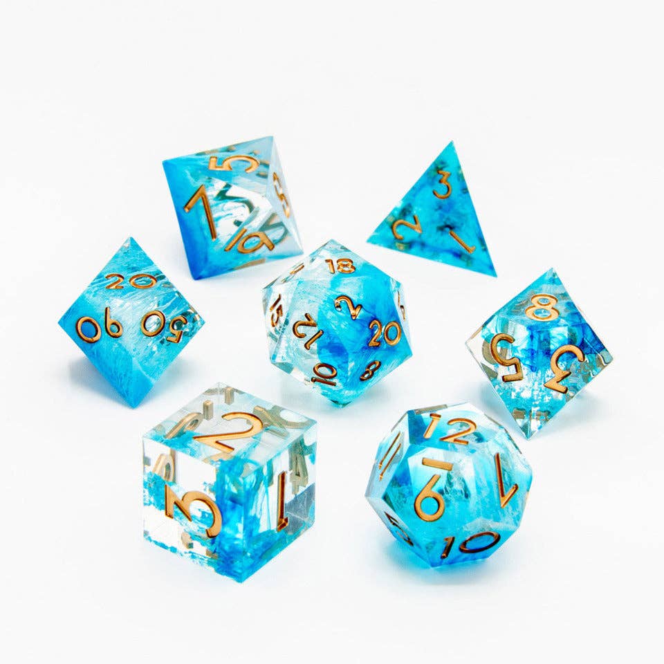 Icebound Fury Sharp Edge Dice | 7-Polyhedral Set