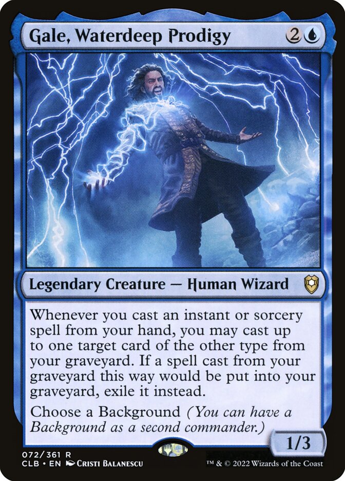 Card Scan of Gale, Waterdeep Prodigy | CLB