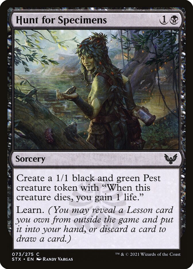 Card Scan of Hunt for Specimens | STX