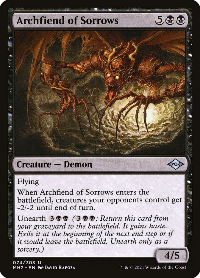 Card Scan of Archfiend of Sorrows | MH2