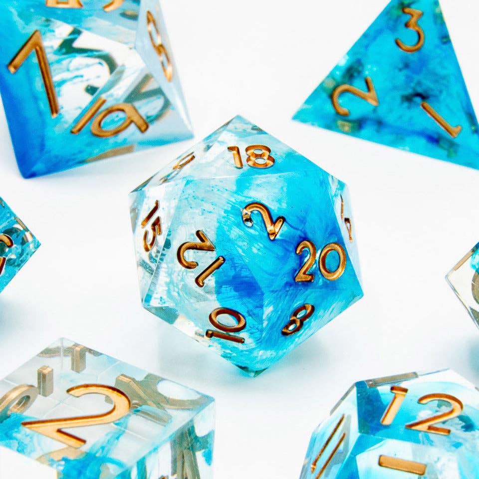 Icebound Fury Sharp Edge Dice | 7-Polyhedral Set