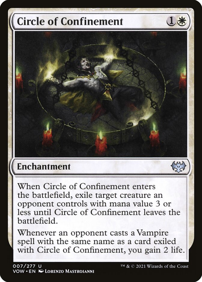 Card Scan of Circle of Confinement | VOW