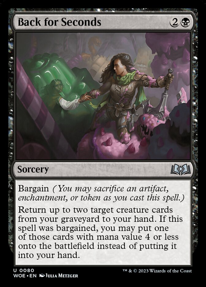 Card Scan of Back for Seconds | WOE