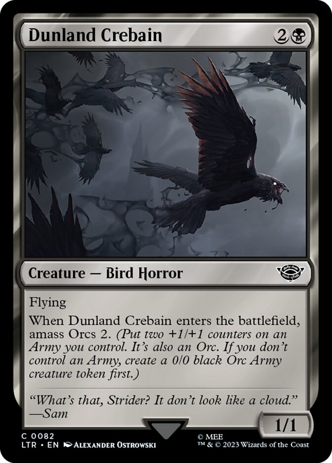Card Scan of Dunland Crebain | LTR