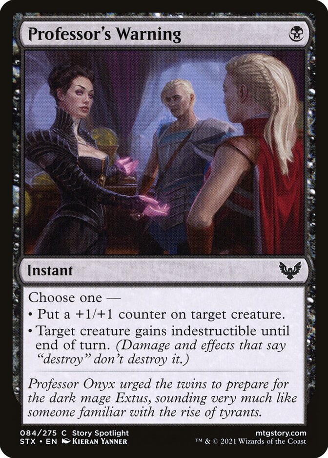Card Scan of Professor's Warning | STX