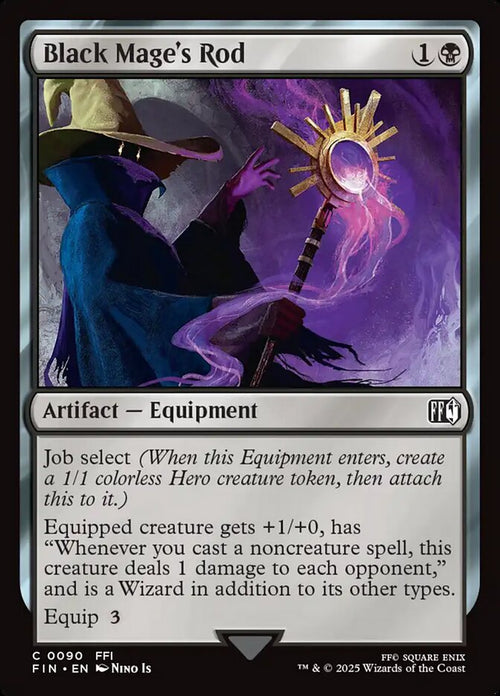 Card Scan of Black Mage's Rod | FIN