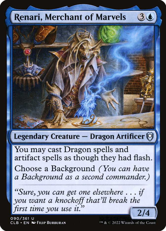 Card Scan of Renari, Merchant of Marvels | CLB