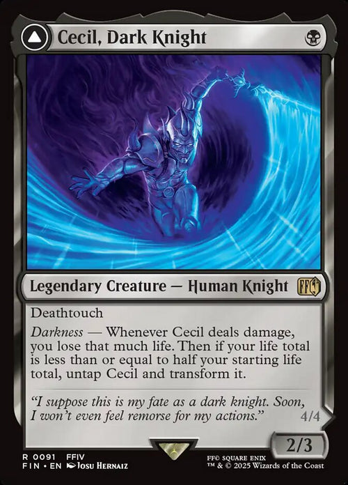 Card Scan of Cecil, Dark Knight // Cecil, Redeemed Paladin | FIN