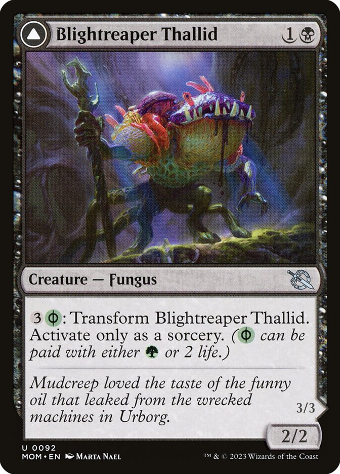 Card Scan of Blightreaper Thallid // Blightsower Thallid | MOM