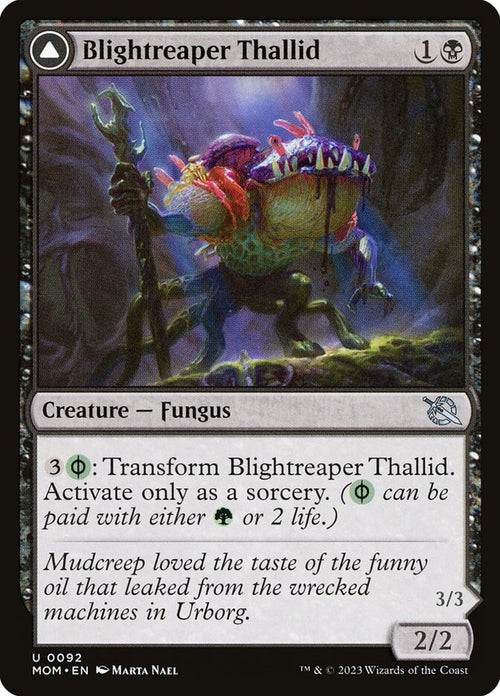 Card Scan of Blightreaper Thallid // Blightsower Thallid | MOM