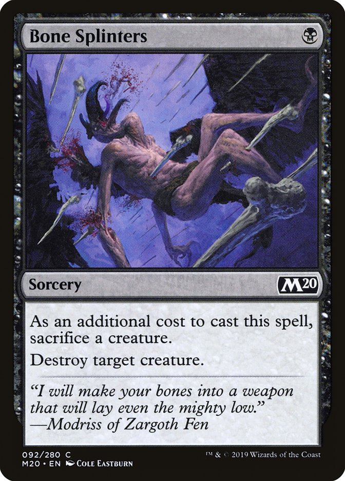 Card Scan of Bone Splinters | M20