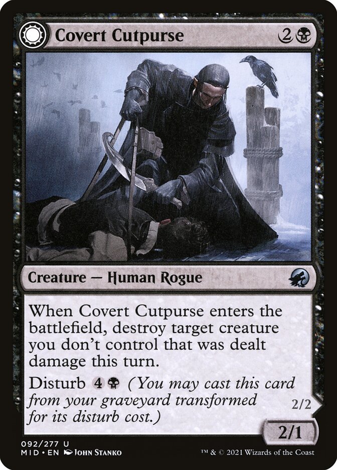 Card Scan of Covert Cutpurse // Covetous Geist | MID
