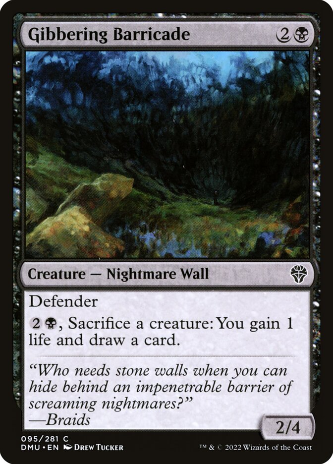 Card Scan of Gibbering Barricade | DMU