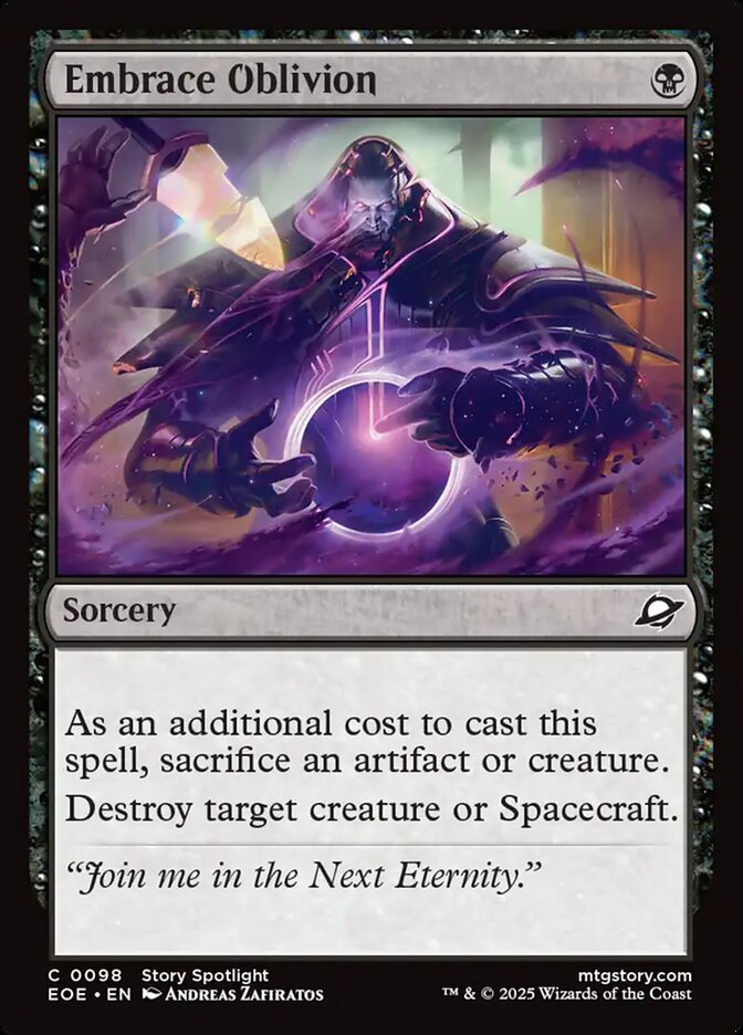 Embrace Oblivion Card Scan